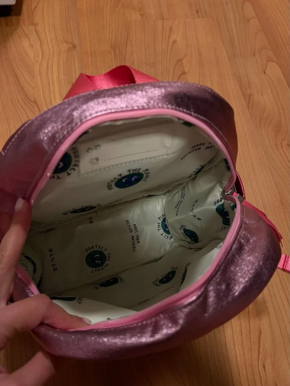 State Kane Mini Backpack, Pink, Unused, Metallic
